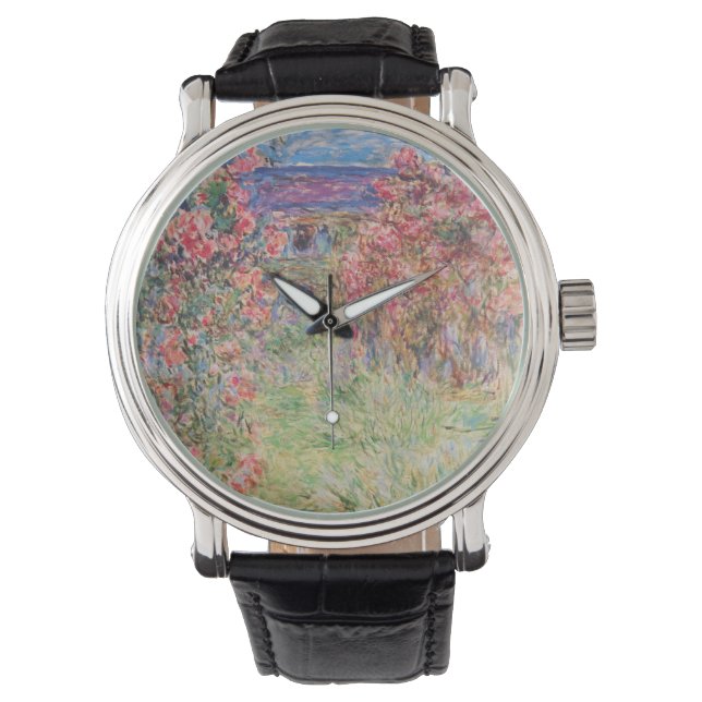 Reloj De Pulsera Claude Monet Rosa Garden Writing Watch (Anverso)