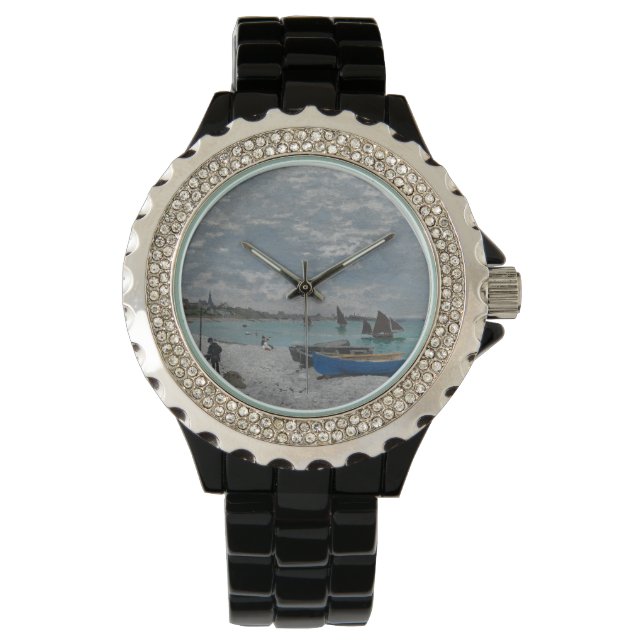 Reloj De Pulsera Claude Monet Sky Nubes Naves Mar Océano (Anverso)