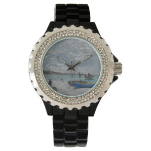 Reloj De Pulsera Claude Monet Sky Nubes Naves Mar Océano
