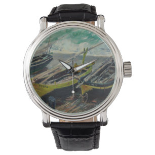Reloj De Pulsera Claude Monet Sky Nubes Naves Mar Océano