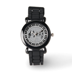 Reloj De Pulsera Claves circulares de piano con centro de notas mus