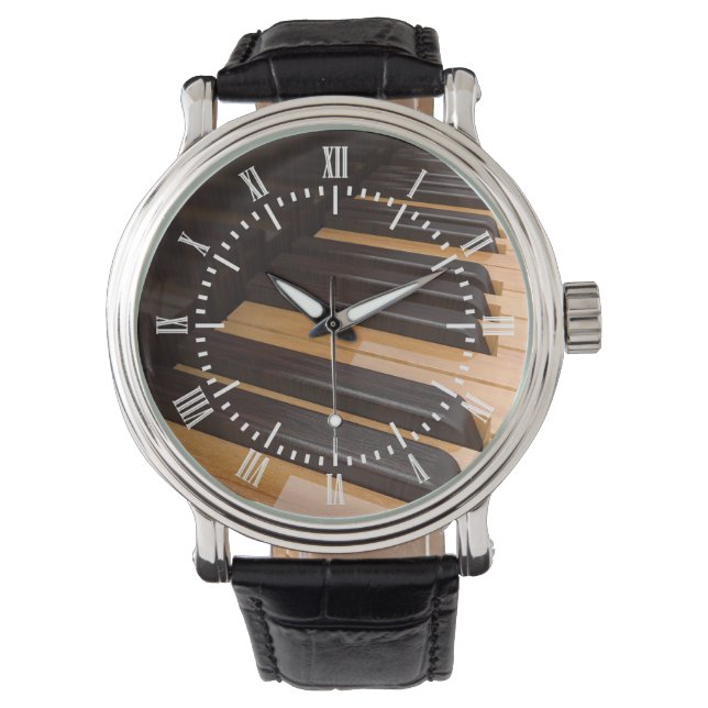 Reloj De Pulsera Claves de piano de madera (Anverso)