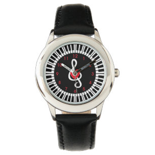 Reloj De Pulsera Claves de piano elegantes notas musicales y de cor