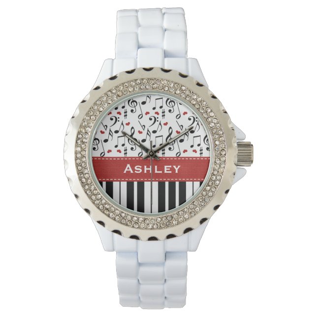 Reloj De Pulsera Claves de piano personalizadas (Anverso)