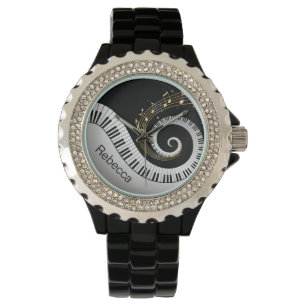 Reloj De Pulsera Claves de piano personalizadas y notas de música d
