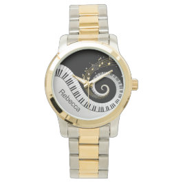 Reloj De Pulsera Claves de piano personalizadas y notas de música d
