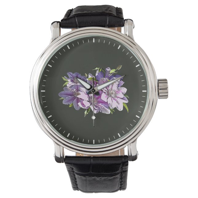 Reloj De Pulsera Clematis rosada (Anverso)