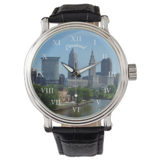 Reloj De Pulsera Cleveland, OH Classic River Skyline Watch