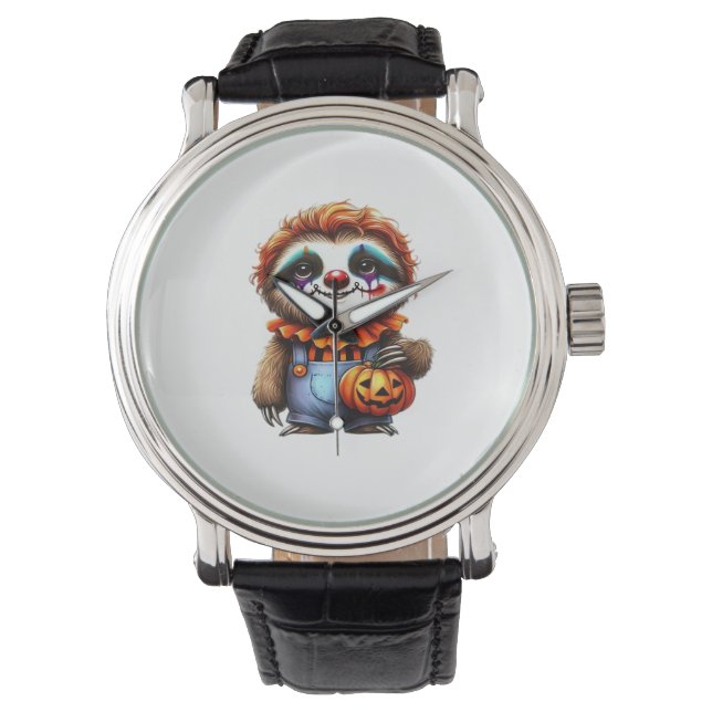 Reloj De Pulsera Clown Sloth Halloween camiseta sobredimensionada (Anverso)
