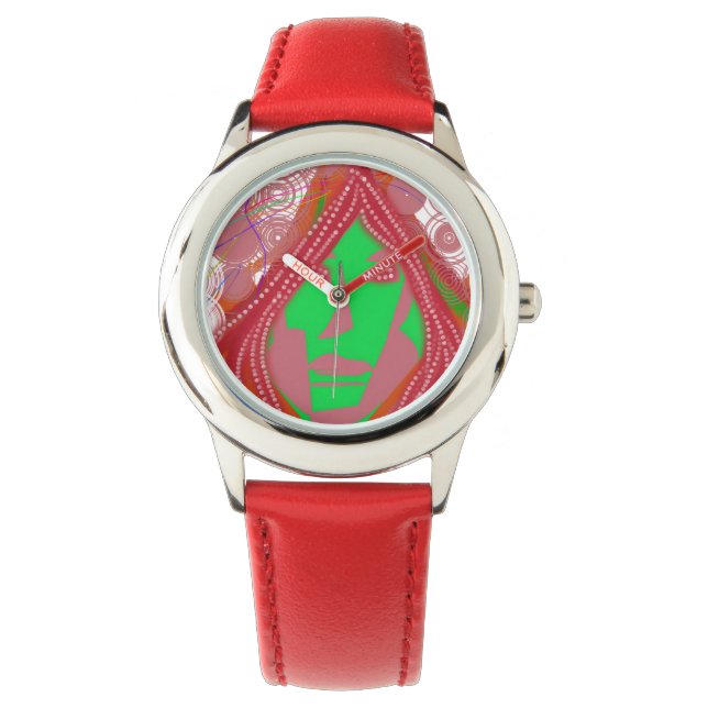Reloj De Pulsera Clown Steampunk Stainless Steel Red Watch (Anverso)