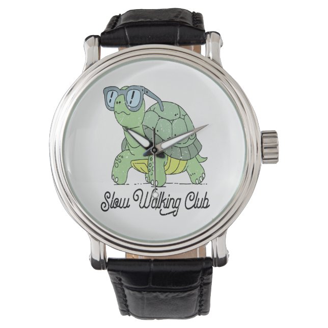 Reloj De Pulsera Club de caminatas lentas tortuga graciosa (Anverso)