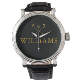 Reloj De Pulsera Club De Golf Black And Gold Personalizado