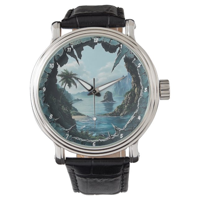 Reloj De Pulsera Coastal Gaze" - Nautical Window (Anverso)