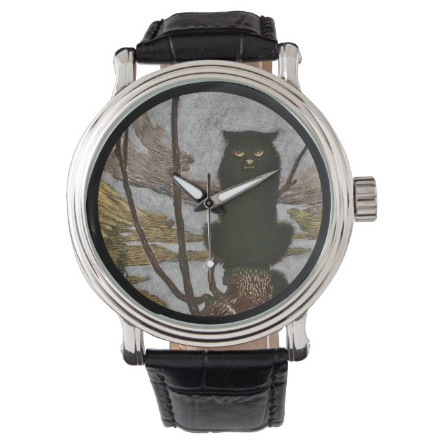 Reloj De Pulsera Cobardes de gato negro (Anverso)
