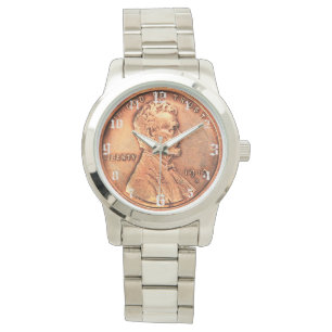 Reloj De Pulsera Cobre Abraham Lincoln penny, un céntimo - numerad