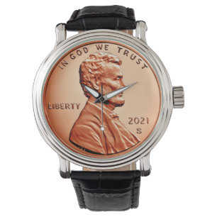 Reloj De Pulsera Cobre Abraham Lincoln penny, un céntimo Watch 202