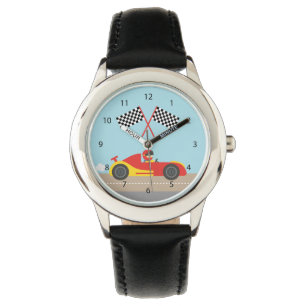 Reloj De Pulsera Coche De Carrera Para Niños