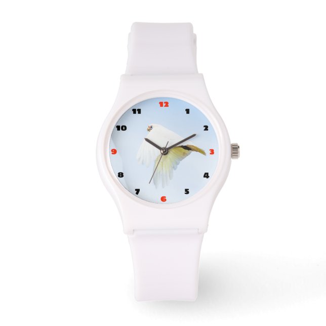 Reloj De Pulsera Cockatoo blanco en vuelo (Anverso)