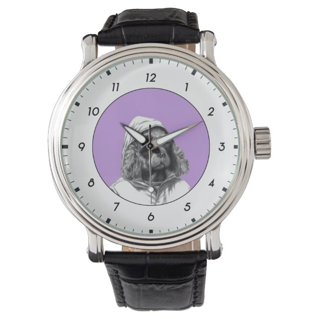 Reloj De Pulsera Cocker Spaniel in Rain Coat (Sumire) M1 (Anverso)