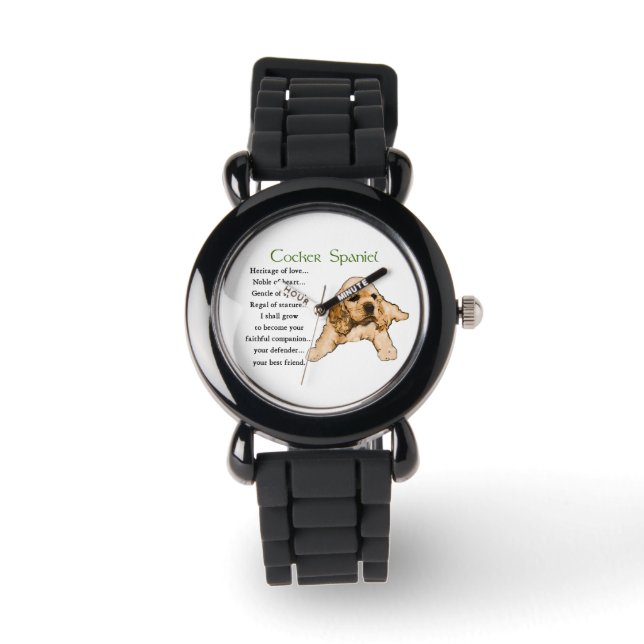 Reloj De Pulsera Cocker Spaniel Puppy Lovers Art (Anverso)