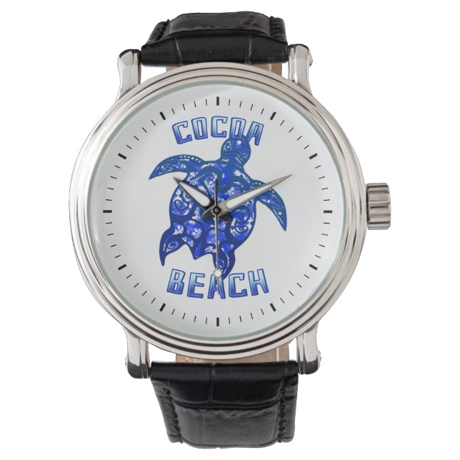 Reloj De Pulsera Cocoa Beach Florida Vacation Tribal Turtle (Anverso)