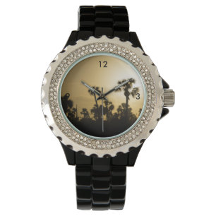 Reloj De Pulsera Cocoa Palm Silhouette