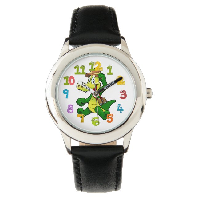 Reloj De Pulsera Cocodrilo feliz (Anverso)