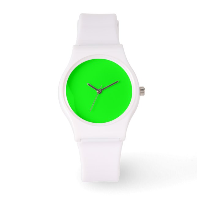 Reloj De Pulsera Código hexagonal verde neón 00FF00 (Anverso)