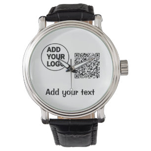 Reloj De Pulsera código q r mínimo simple añadir logotipo código de