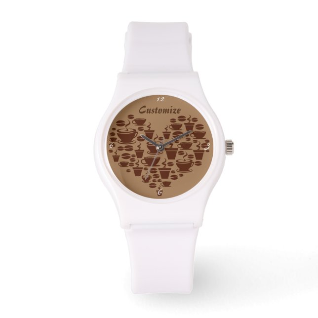 Reloj De Pulsera Coffee Lover Heart Thunder_Cove (Anverso)
