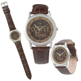 Reloj De Pulsera Coffee Time Roast Beans Brown