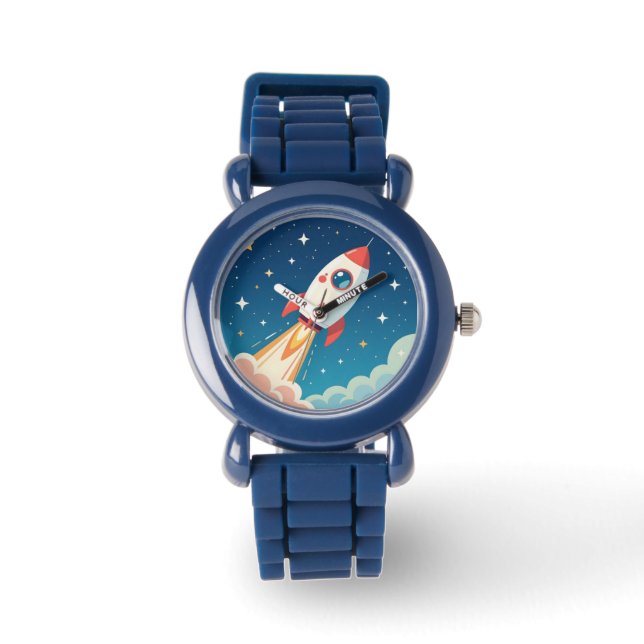 Reloj De Pulsera Cohete espacial lindo despegando (Anverso)