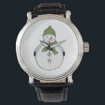 Reloj De Pulsera Cold snowman<br><div class="desc">A cute snowman wearing a hat and scarf</div>