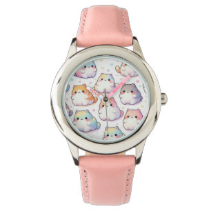Reloj De Pulsera Colección de gatos Personalizado Chubby con corazó
