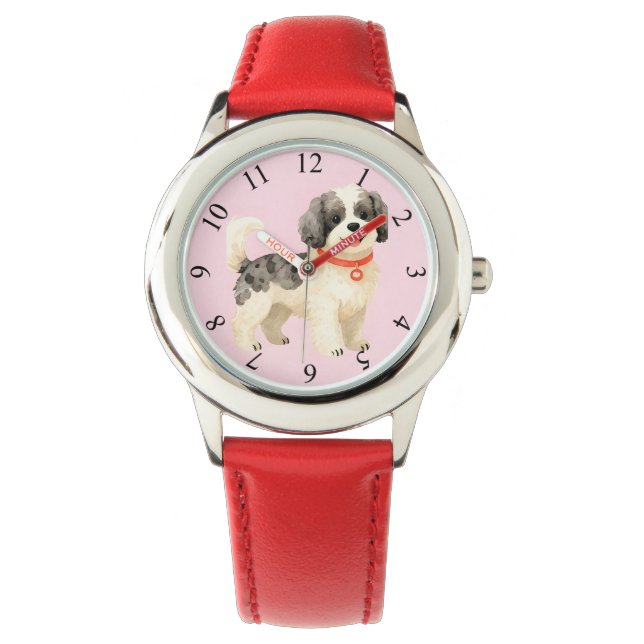 Reloj De Pulsera Colección moderna de aseo personalizado para perro (Anverso)