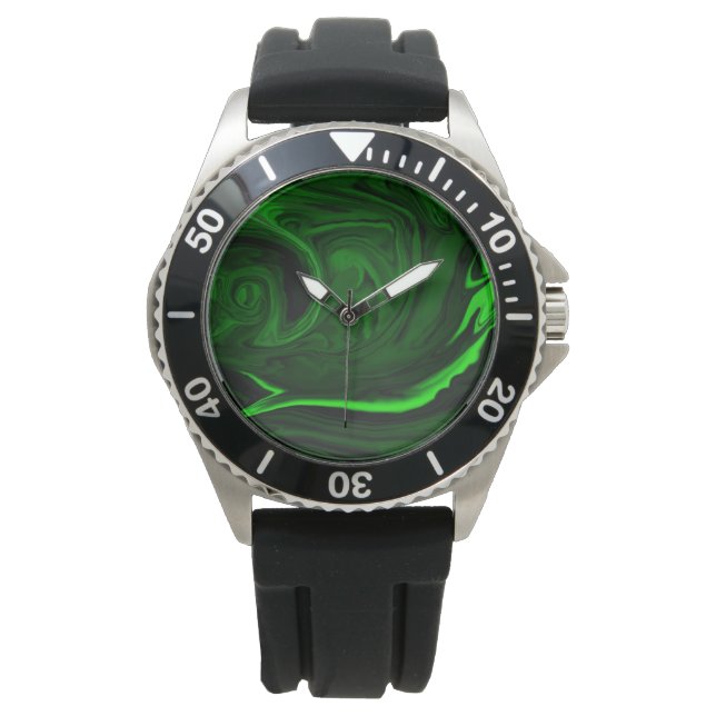 Reloj De Pulsera colecciones de piedra de malaquita verde de textur (Anverso)