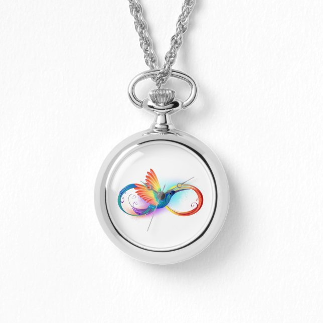 Reloj De Pulsera Colibrí arcoiris con símbolo Infinity (Anverso)