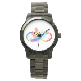 Reloj De Pulsera Colibrí arcoiris con símbolo Infinity