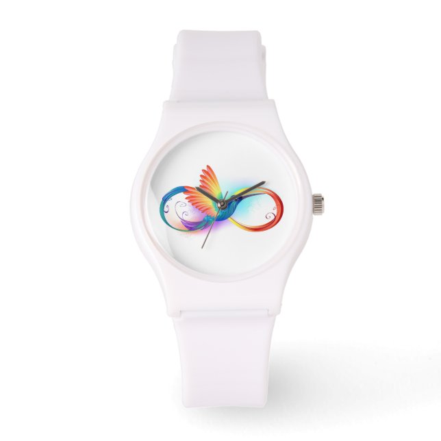 Reloj De Pulsera Colibrí arcoiris con símbolo Infinity (Anverso)