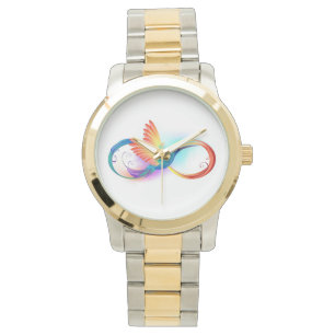 Reloj De Pulsera Colibrí arcoiris con símbolo Infinity