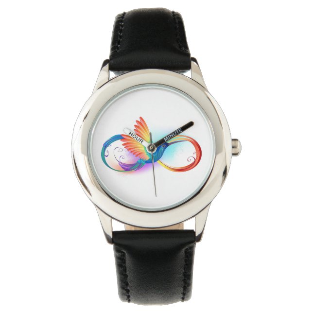 Reloj De Pulsera Colibrí arcoiris con símbolo Infinity (Anverso)