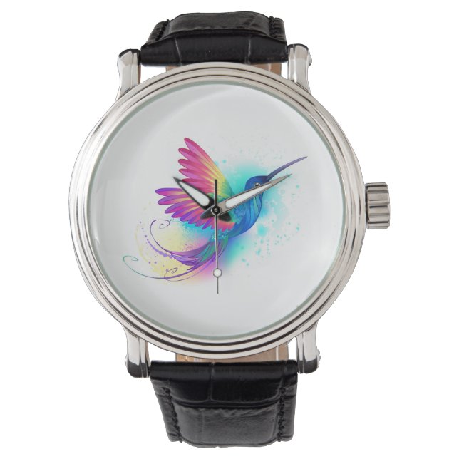Reloj De Pulsera Colibrí arcoiris exótica (Anverso)