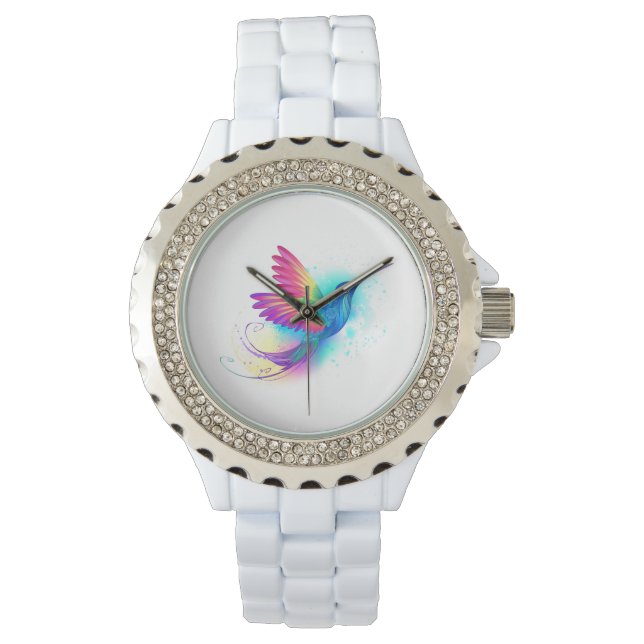 Reloj De Pulsera Colibrí arcoiris exótica (Anverso)