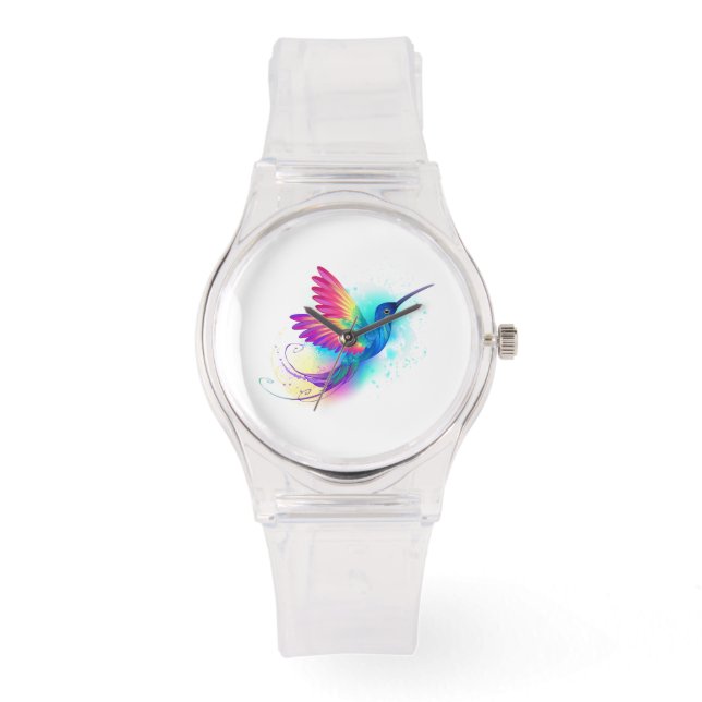 Reloj De Pulsera Colibrí arcoiris exótica (Anverso)