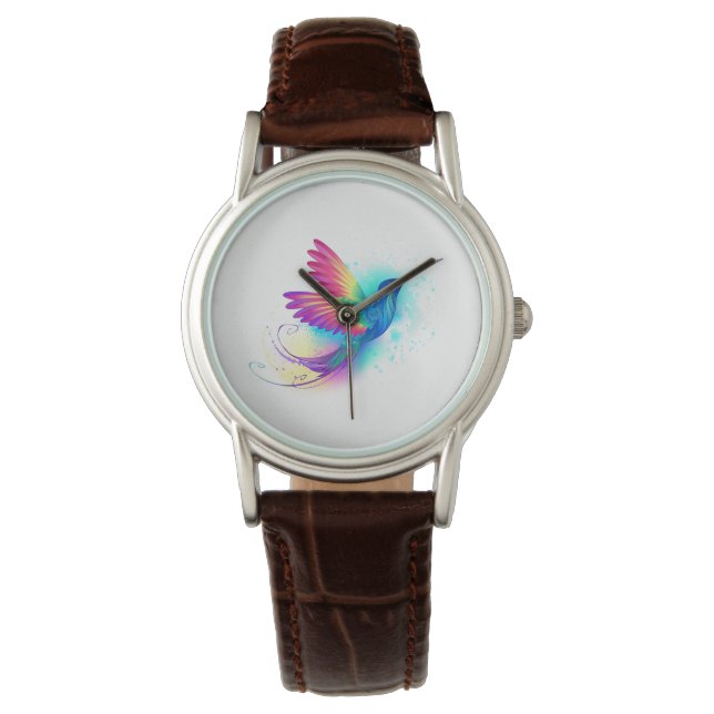Reloj De Pulsera Colibrí Arcoíris Exótico (Anverso)