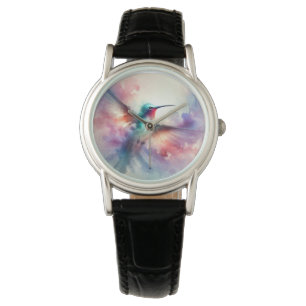 Reloj De Pulsera Colibrí elegante en acuarela