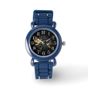 Reloj De Pulsera Colibrí negro y dorado