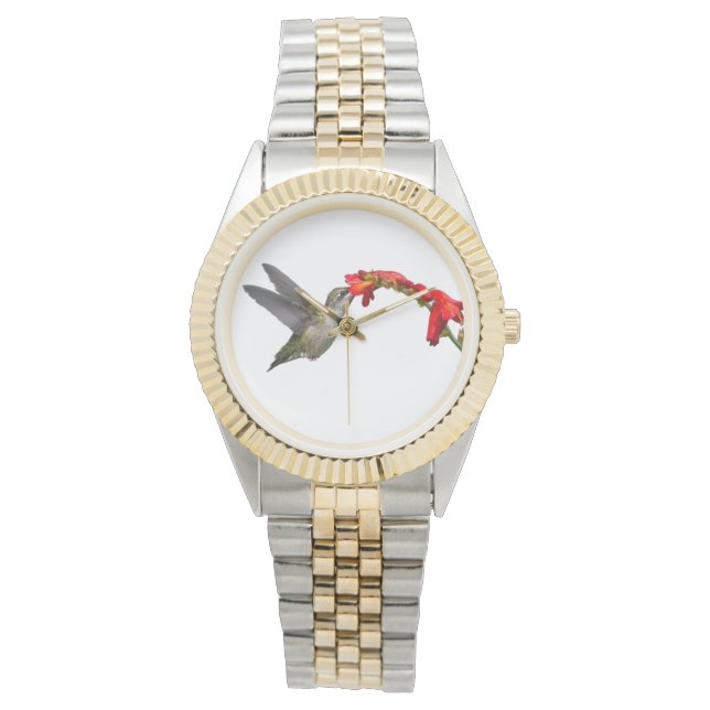 Reloj De Pulsera Colibrí Y Crocosmia (Anverso)