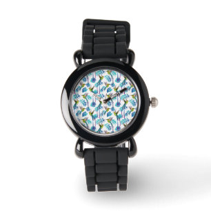 Reloj De Pulsera Colibríes de cola larga tropical