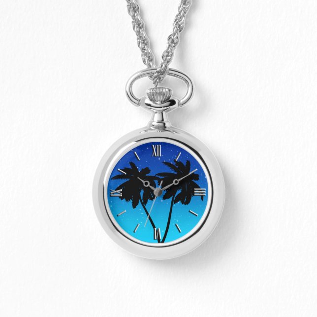 Reloj De Pulsera Collage acuático Palm Tree Beach (Anverso)